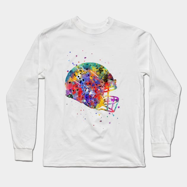 Football helmet Long Sleeve T-Shirt by RosaliArt